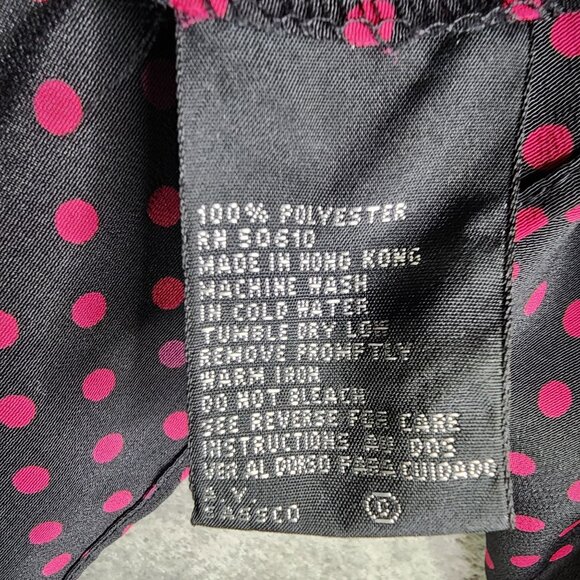 Womens Vintage Kasper Polka Dot Blouse Long Sleeve Tie-Neck Size 12 - Picture 4 of 8